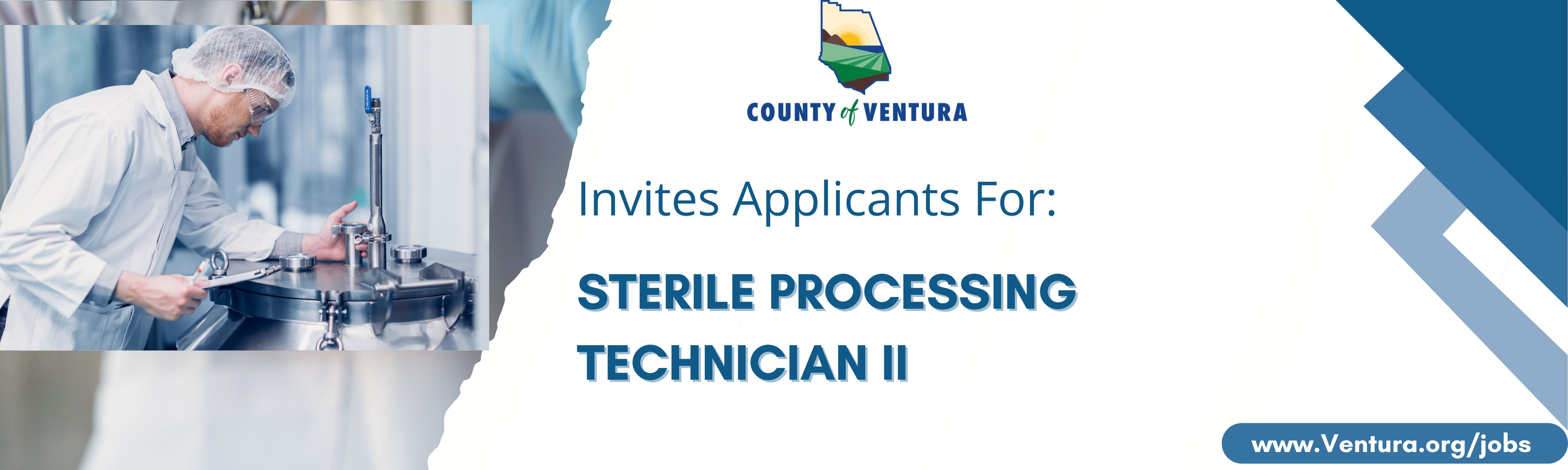 Under general supervision the Sterile Processing Technicians II are assigned to the Ventura County Medical Center (VCMC) or Santa Paula Hospital and responsible for decontamination, inspection, testing, sorting, assembling, packaging, distributing and collecting a variety of reusable medical and surgical equipment, instrumentation and supplies, operating autoclaves, and gas plasma sterilizers.